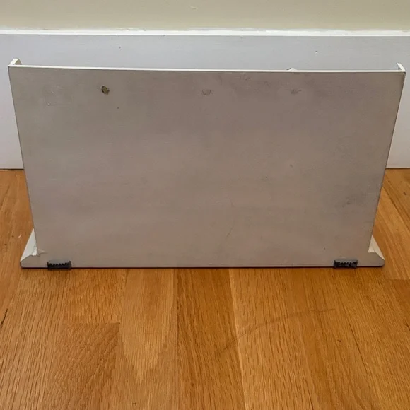 Shabby Chic White Wooden Wall Shelf with Hooks and Drawers - Picture 3 of 6